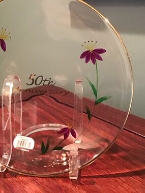 Fenton 50th Anniversary Gold Accent Gift Plate